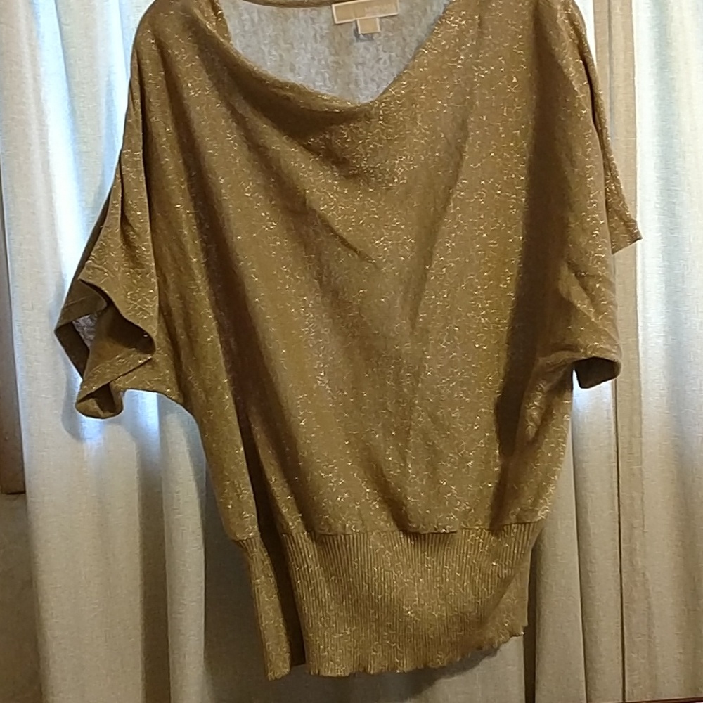 Gold Lurex MICHEAL sweater with short dolman sleev